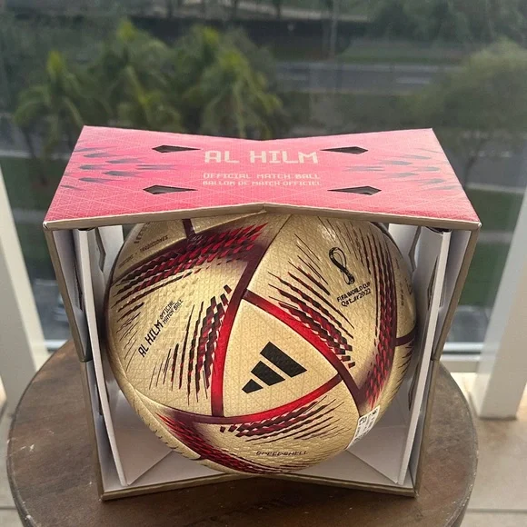 Adidas AL HILM Gold and Red FIFA World Cup Soccer Ball Official Match ball - Picture 2 of 4